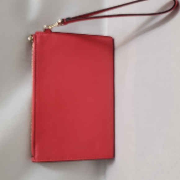 Kate Spafe New York Staci Medium Pink Saffiano Leather Wristlet
